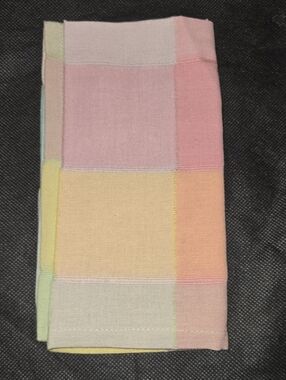 Pastel Block Cotton Kitchen Towel - Pink, Yellow, Cream